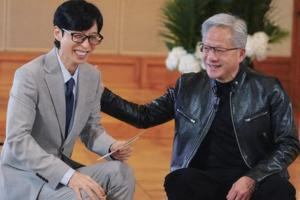 黄仁勋脱口秀录制画面曝光！与刘在石跨界对话，还跳起了舞
